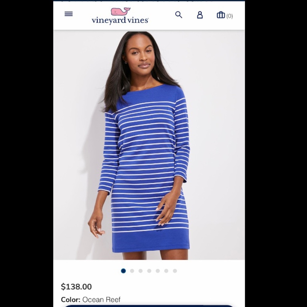 Vineyard Vines Striped Simple Boatneck Dress